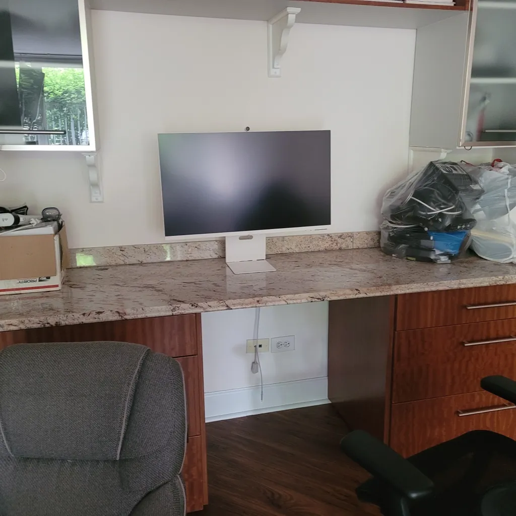 Unit W907 — Built-in granite-top desk — dedicated office (den)